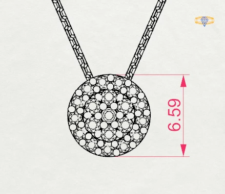 Кольє Ілюзія 0.08 ct — 104-10038 - Зображення 10