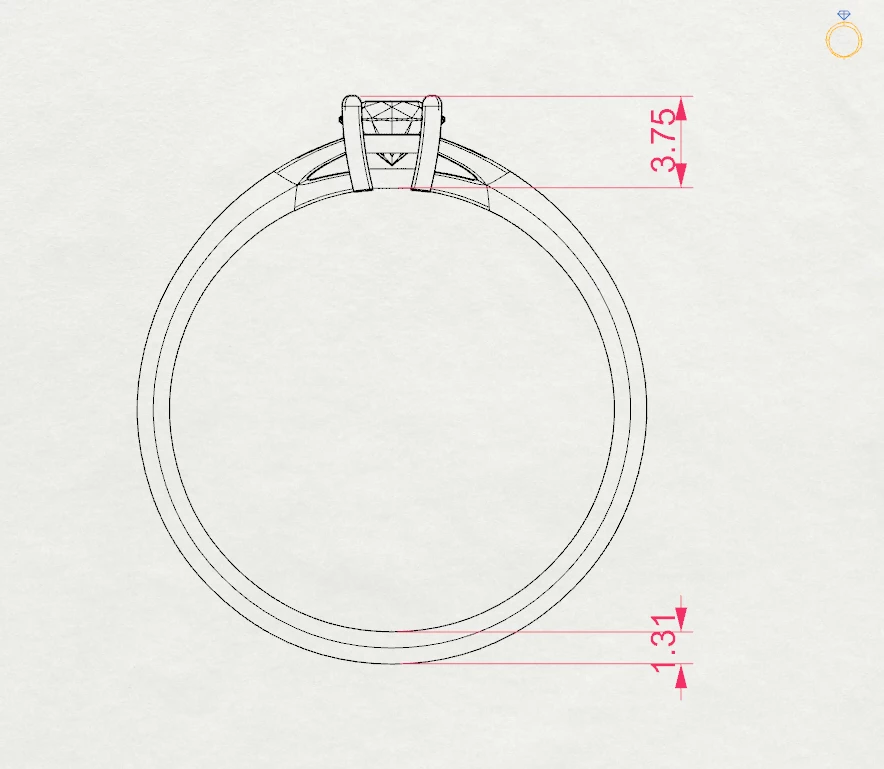 Каблучка Солітер 0.25 ct — 101-10012/1(4.0) - Зображення 11