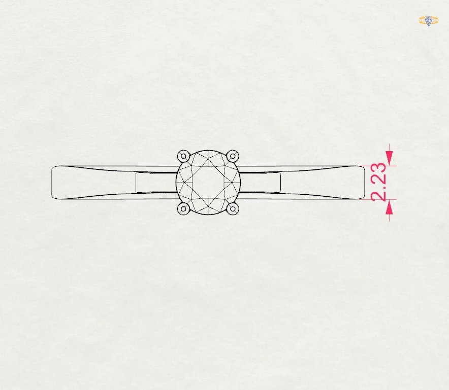 Каблучка Солітер 0.25 ct — 101-10012/1(4.0) - Зображення 10