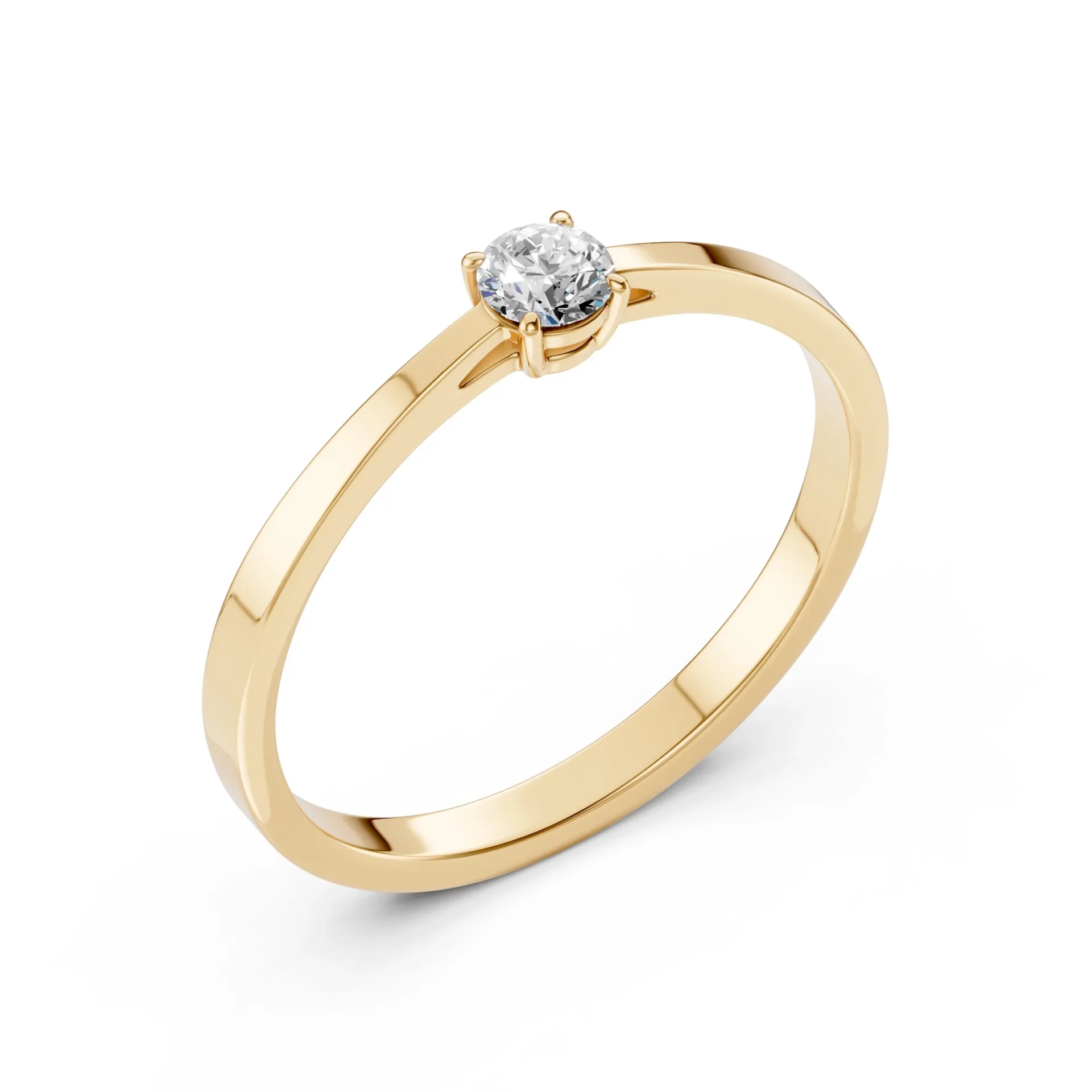 Каблучка Солітер 0.15 ct — 101-10012/1(3.4) - Зображення 4