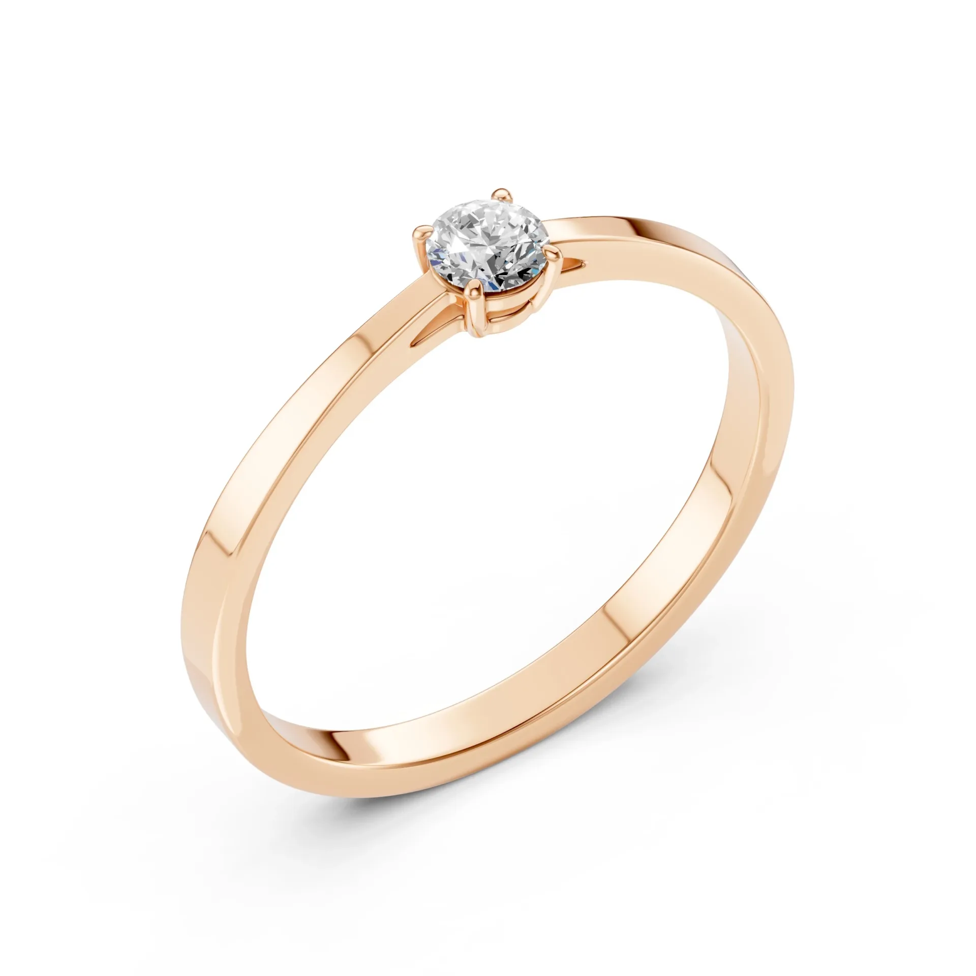 Каблучка Солітер 0.15 ct — 101-10012/1(3.4) - Зображення 7