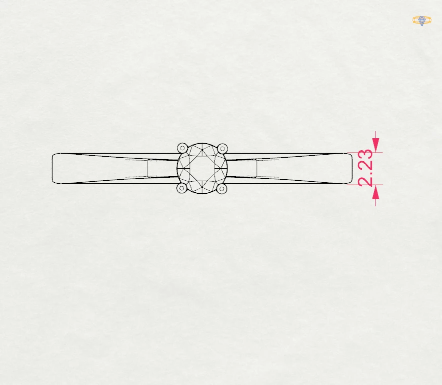Каблучка Солітер 0.15 ct — 101-10012/1(3.4) - Зображення 10